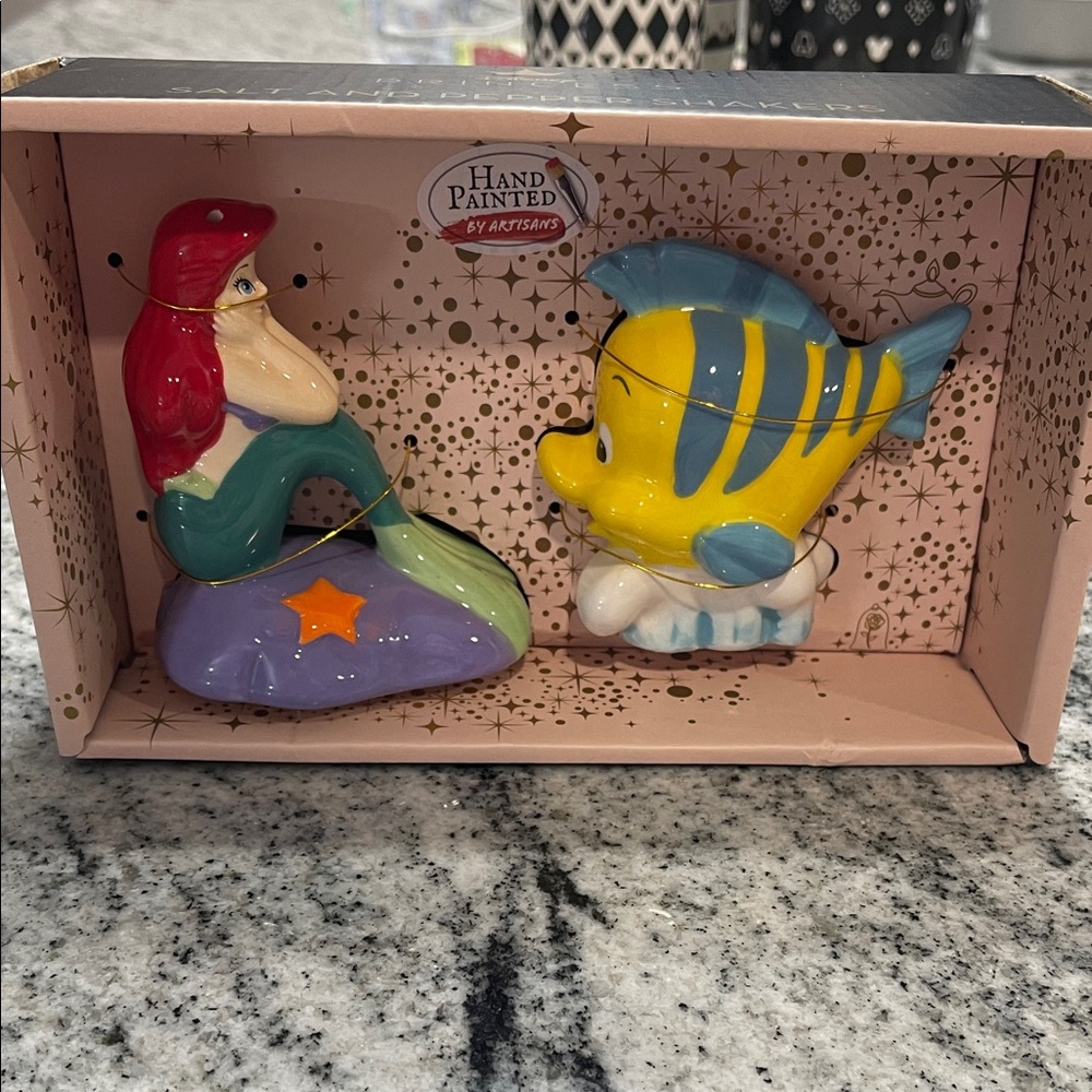 Hand Painted Ariel and Flounder Figurines